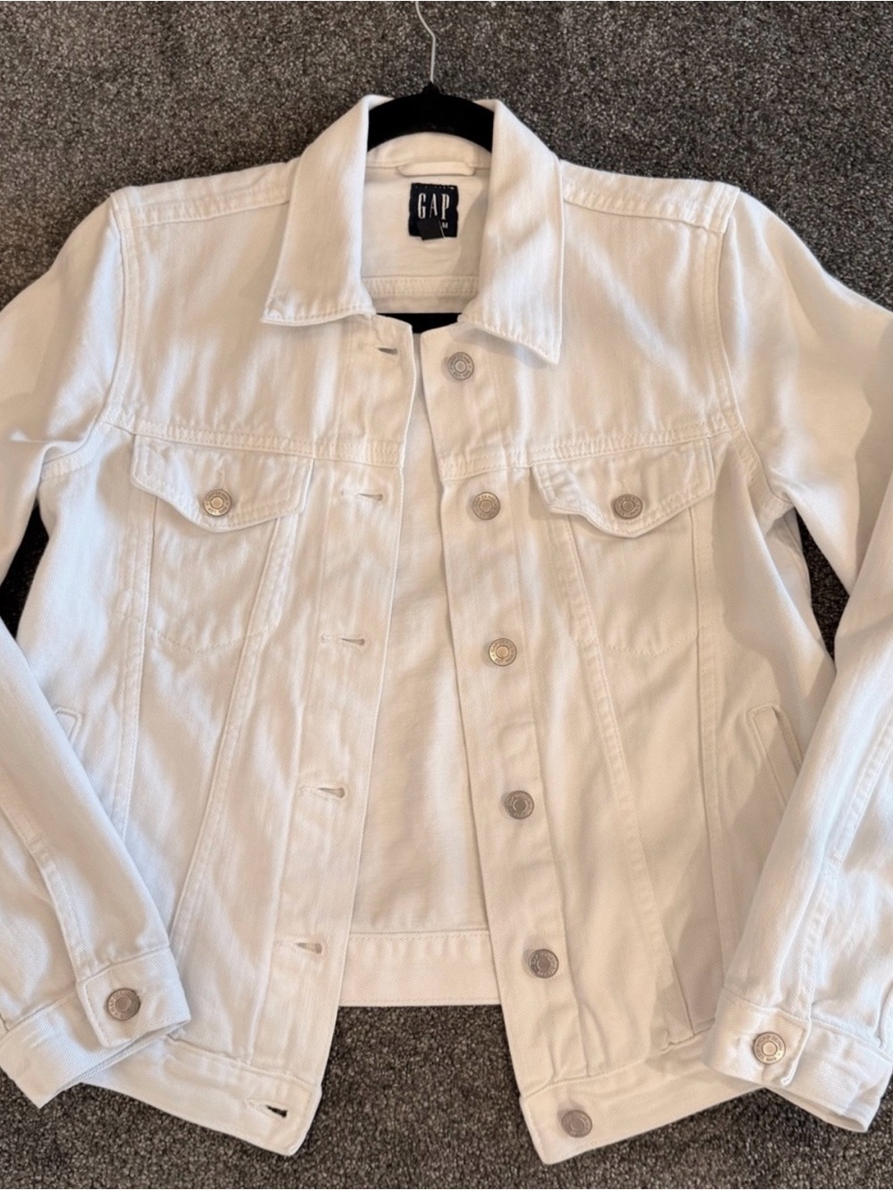 GAP DENIM White Icon Trucker Jacket - Size S / SP